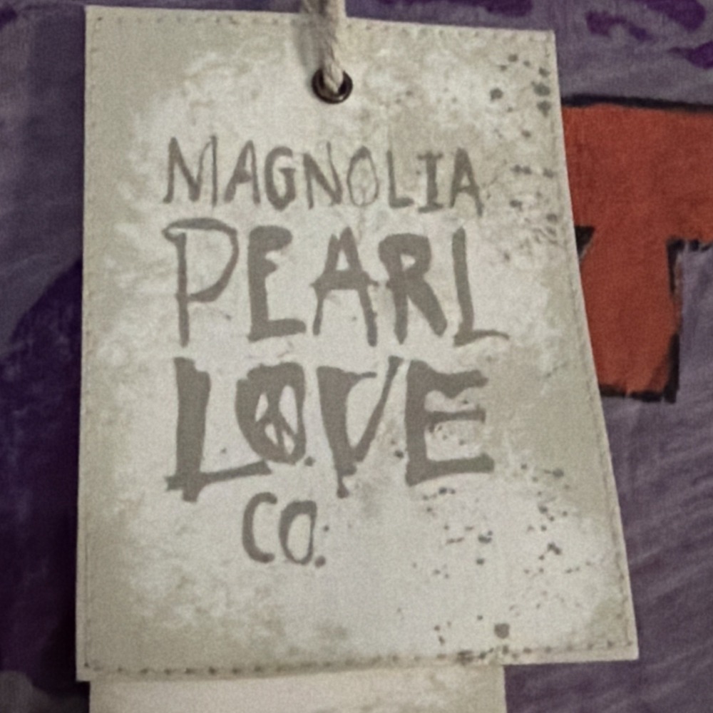 NWT Magnolia Pearl Purple Mermaid Love Letters Tee Hand Distressed One Size OSFM - Picture 11 of 16